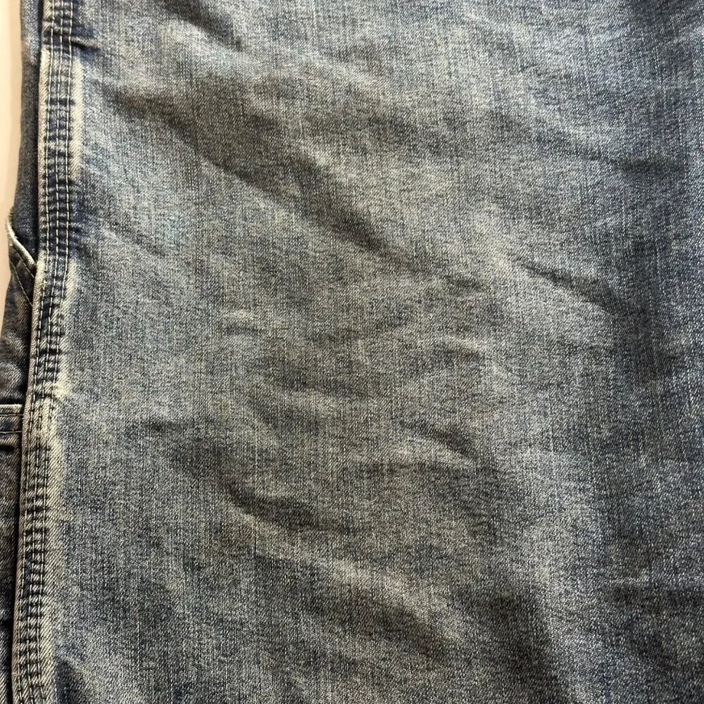 Authentic Issue Thrashed Wrangler Mens Relaxed Denim Carpenter Jeans SZ 32x34 - Picture 3 of 16